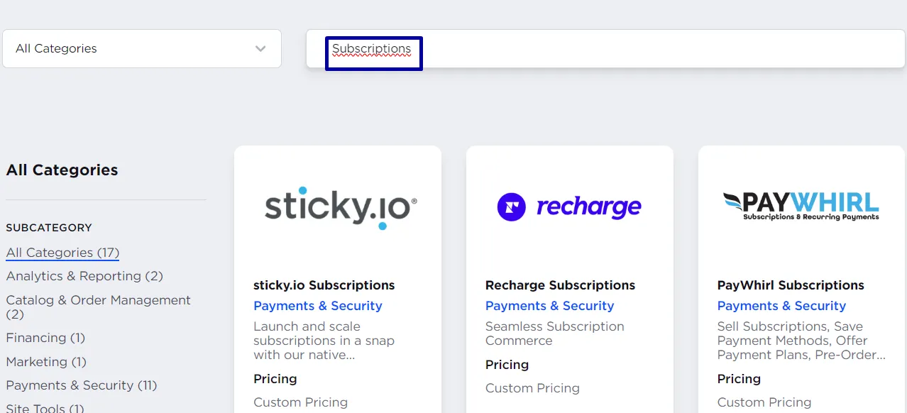 Subscriptions bigcommerce 1